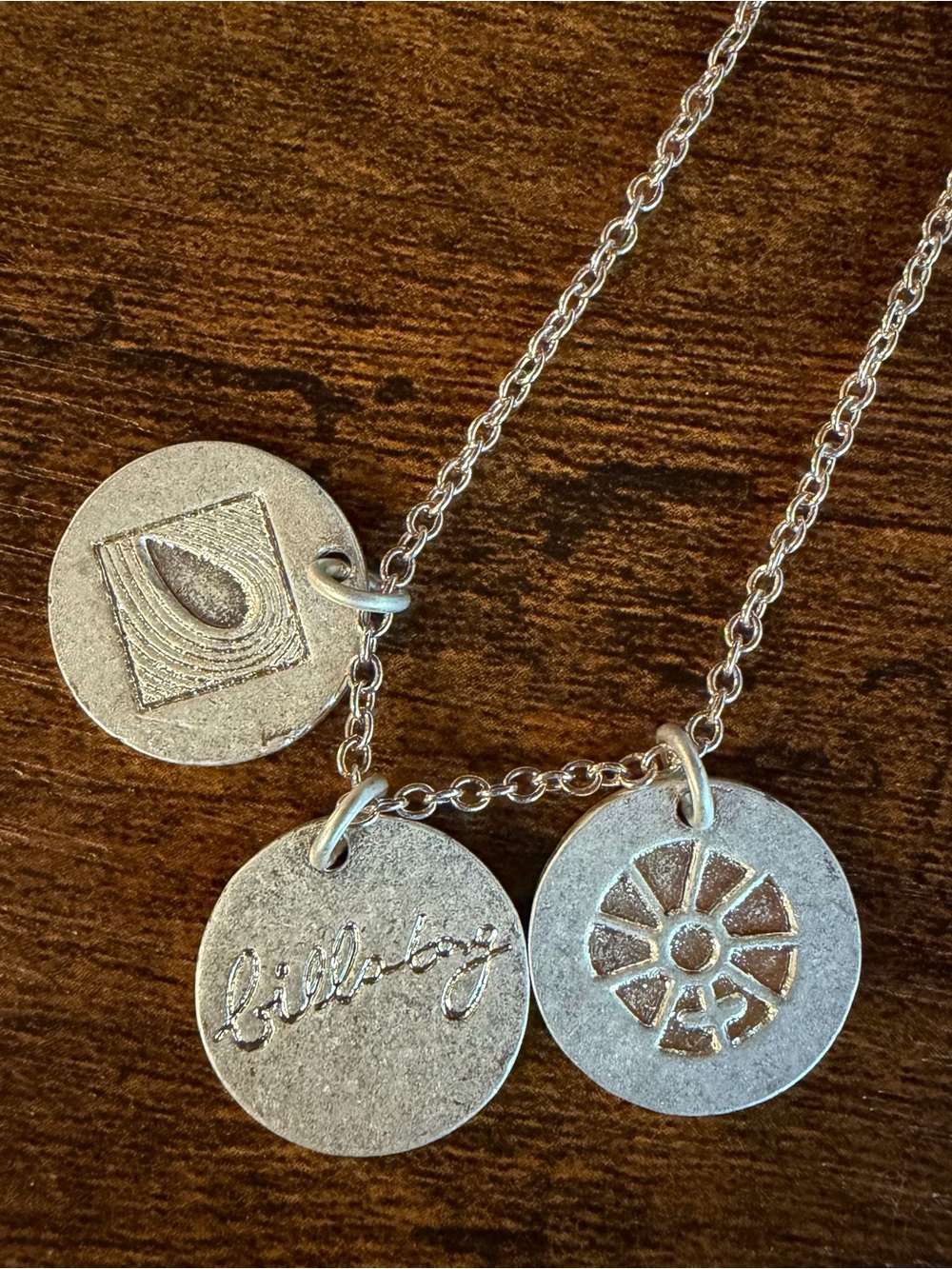Billabong Silver-Tone Triple Charm Necklace